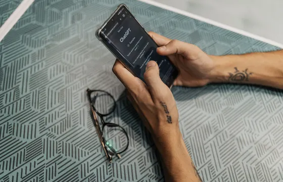 Person reading an AI-generated recommendation on a smartphone