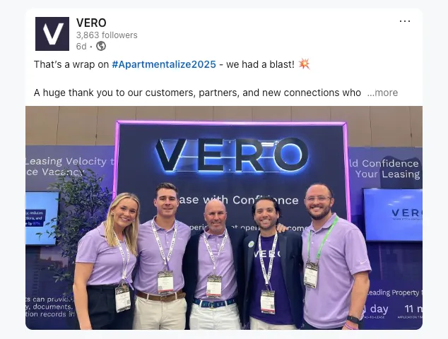 VERO social media content by Gameplan