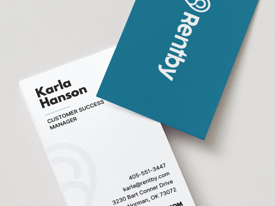 Image of the Rentby business card