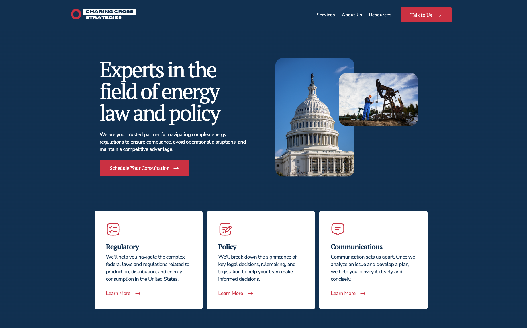 Image of the Charing Cross Strategies website