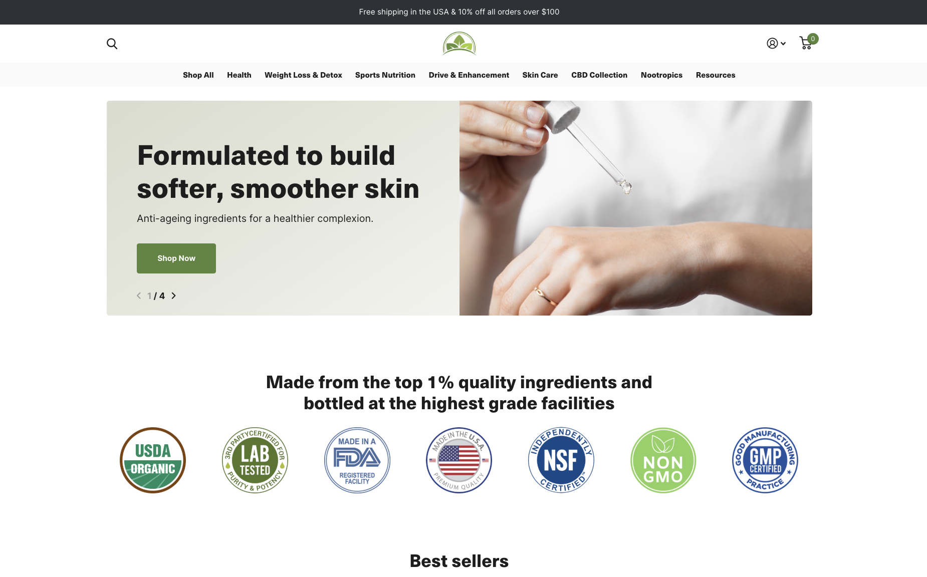 Image of the Genesis Blends website