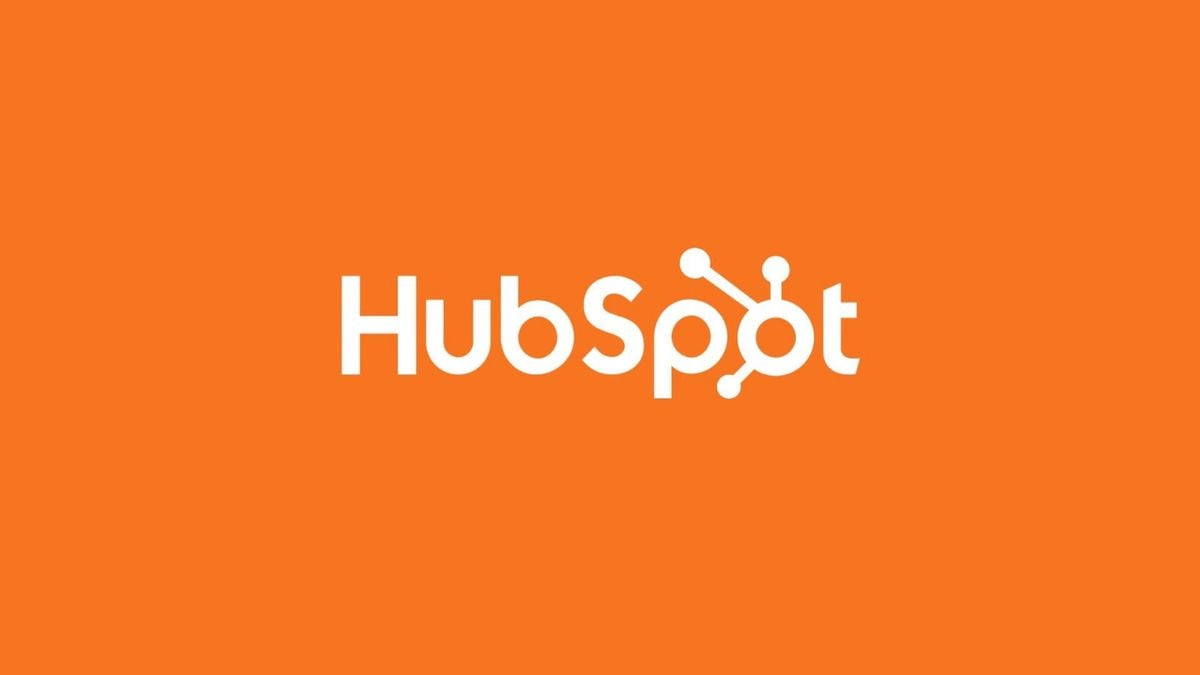 HubSpot logo on orange background